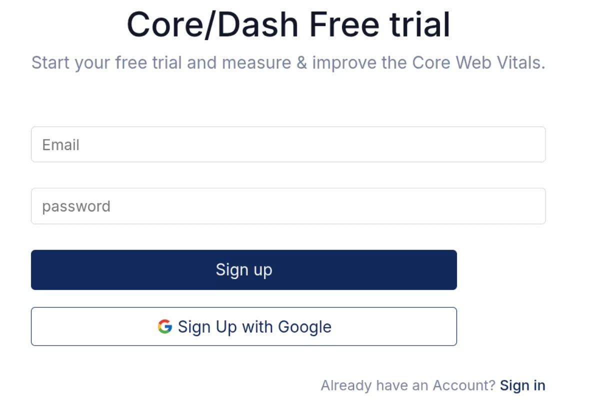 Core Web Vitals CoreDash installation