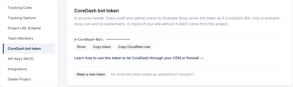 Let the CoreDash Bots Through Cloudflare and AWS WAF