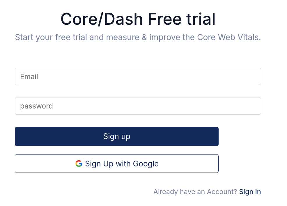 CoreDash installation